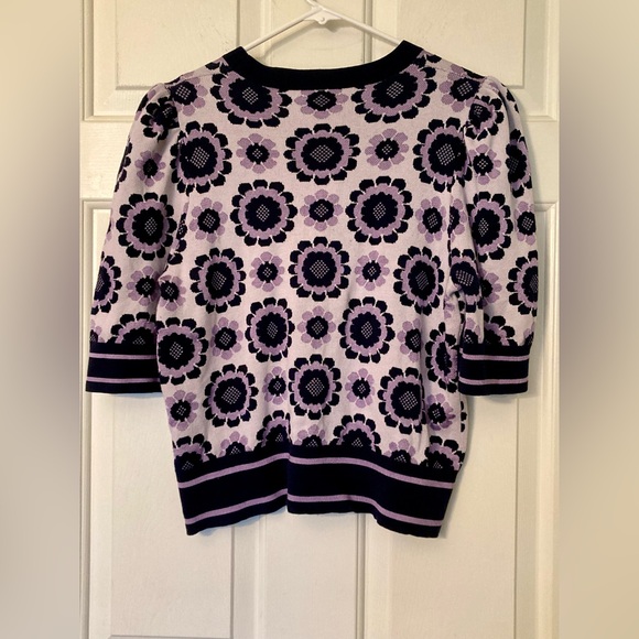 kate spade Lavender and Navy Floral Crewneck Sweater - Picture 8 of 9
